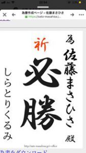 応援しています 為書き